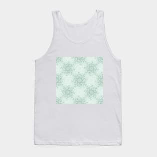 Blue-Green Floral Mandala Pattern Tank Top